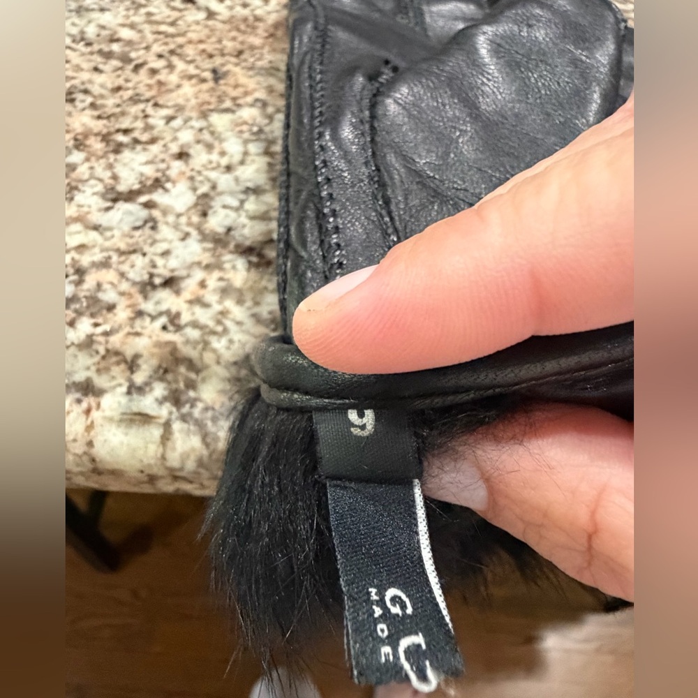 Gucci Nappa Leather Rabbit Fur Lined Gloves - Picture 5 of 9